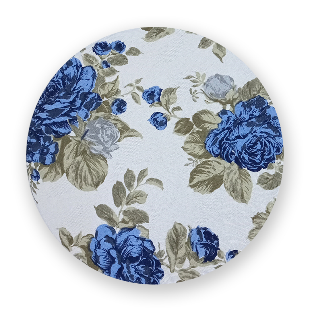 Capa para Sousplat Floral Azul e Cinza