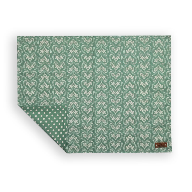 Lugar Americano Dupla Face Ornamental Verde Antigo